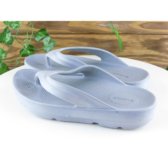 Trusols Size 37 M Women Sandal Flip Flop Gray Synthetic - Picture 8 of 10